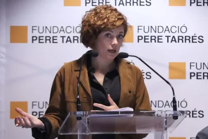 La secretària general d’ERC, Elisenda Alamany, en un acte de la Fundació Pere Tarrés. - ACN