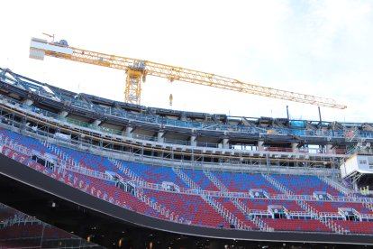Detall de les obres de l'estadi del FC Barcelona, Spotify Camp Nou, a principis de novembre.