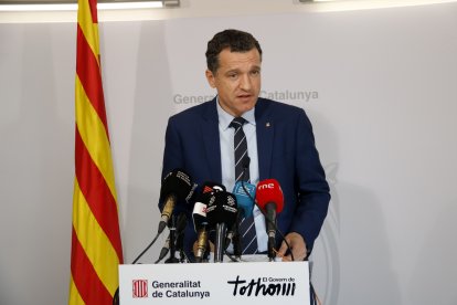 El conseller d'Agricultura, Oscar Ordeig, durant una compareixença als serveis territorials
d'Agricultura de Lleida