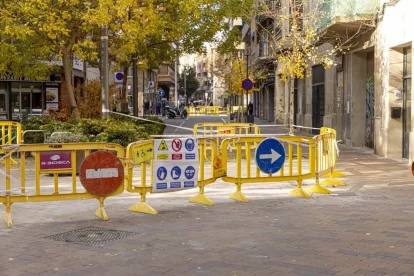 Vista d’algunes de les tanques que tallen el pas als vehicles. - JORDI ECHEVARRIA
