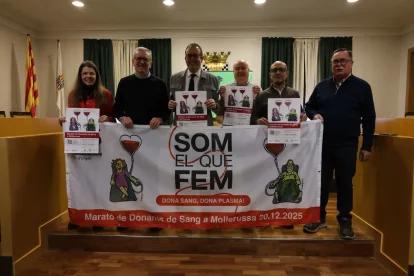 La presentació de la marató, ahir al consistori. - J.GÓMEZ