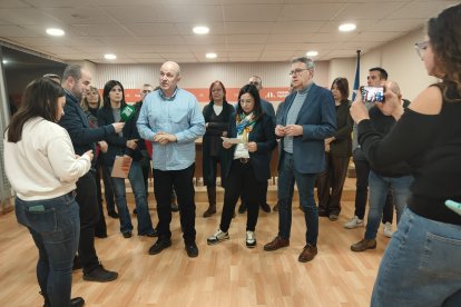 Un moment de la trobada nadalenca d'ERC amb periodistes a Lleida aquest divendres.