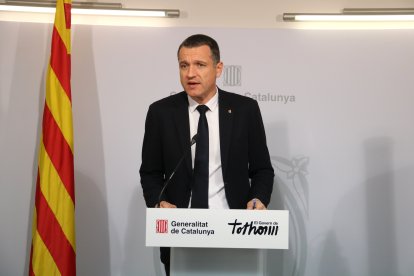 Òscar Ordeig aquest dissabte en una roda de premsa a la seu del departament a Lleida.