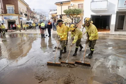 Efectius d’Infoca realitzen tasques de condicionament de zones afectades a Màlaga. - EUROPA PRESS