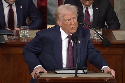 El president dels Estats Units, Donald Trump, en un discurs davant el Congrés dels EUA.