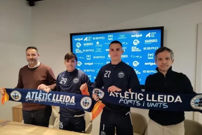 Jaume Pascual i Quim Utgés, durant la presentació.