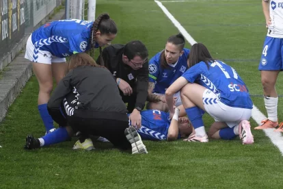 María Amaya, sent atesa després de patir la lesió. - SANTI IGLESIAS