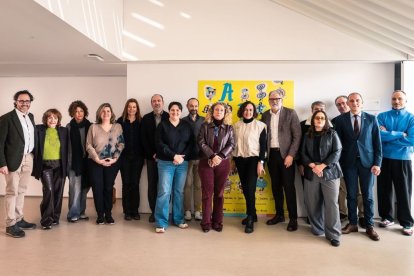 Representants institucionals, col·laboradors i organitzadors d’Animac, ahir al Morera. - XAVI RUÉ