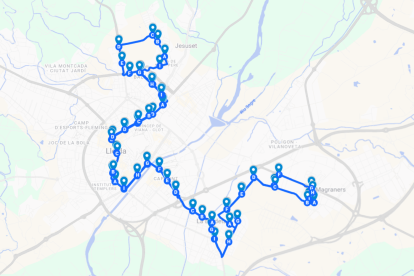 Mapa Bus Nocturn Lleida