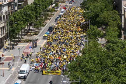 Imatge de la manifestació dels docents del dia 15, quan hi va haver la vaga sectorial a Lleida. - PAU PASCUAL PRAT