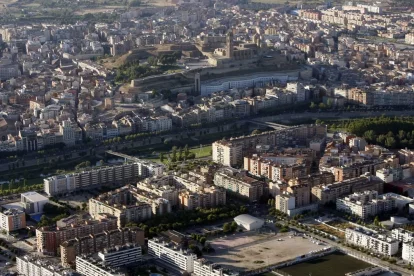 Imatge d’arxiu d’una vista aèria de Lleida ciutat. - SEGRE