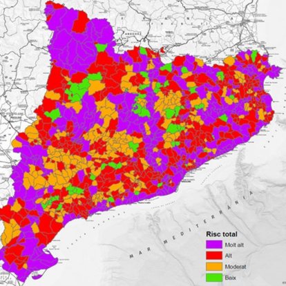 El mapa de risc del pla Inuncat