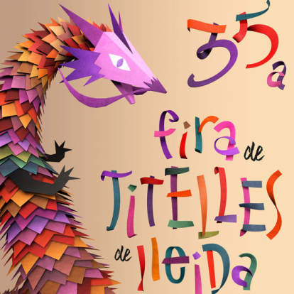 Cartell de Bernat Vallvé ■ El dissenyador gràfic i músic Bernat Vallvé és l’autor del cartell de la 35 edició de la Fira de Titelles de Lleida (del 2 al 5 de maig), protagonitzat per un drac dibuixat a partir de papers retallats de colors.