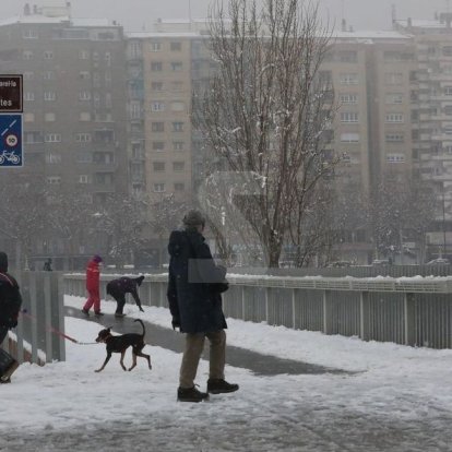 Neu a Lleida per la borrasca Filomena el gener del 2021.