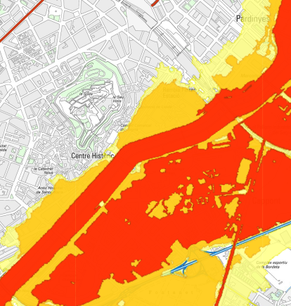 Zona inundable del barrio Cappont de Lleida