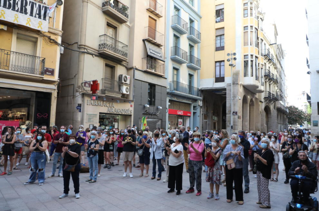 Concentració contra la violència masclista el passat mes de juny a la plaça Paeria.