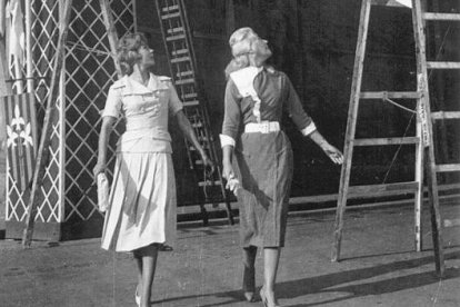 Analía Gadé i Laura Valenzuela, al rodatge de ‘La fiel infantería