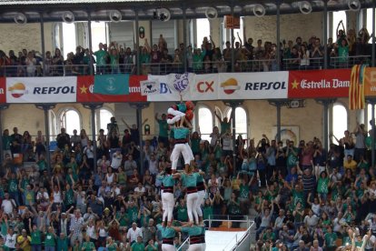 Un dels castells que van coronar ahir els Castellers de Vilafranca.