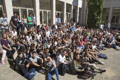 Una de les classes de l’Institut Mollerussa amb els alumnes del cicle de formació professional.