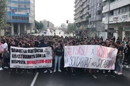 Manifestació d'estudiants a Lleida per la sentència del Procés