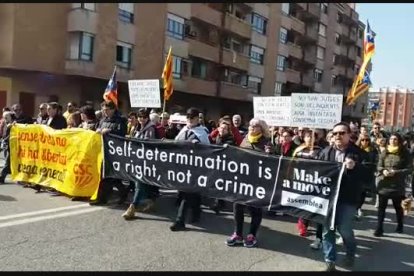 Manifestació a Mollerussa contra el judici del Procés