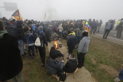 Corte de la A-2, marchas lentas y manifestación