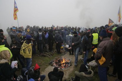 Corte de la A-2, marchas lentas y manifestación
