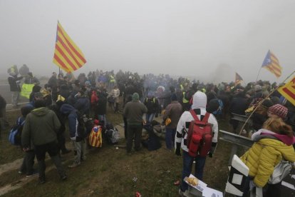Corte de la A-2, marchas lentas y manifestación
