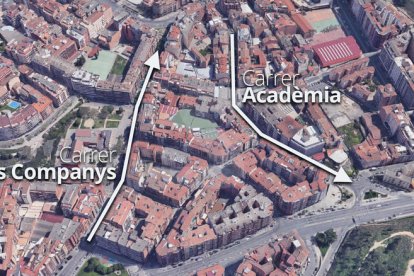 Els carrers Lluís Companys i Acadèmia, unidireccionals a partir del 8 d'agost