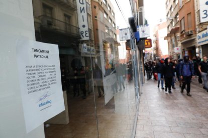 Imatges de la vaga a la ciutat de Lleida