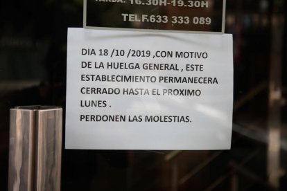 Imatges de la vaga a la ciutat de Lleida