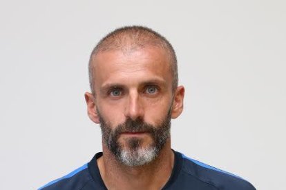 Julio Bañuelos, Thomas Christiansen, Iván Torres y Eduardo Pérez, el cuerpo técnico del Apoel de Nicosia, con pasado en el fútbol leridano.