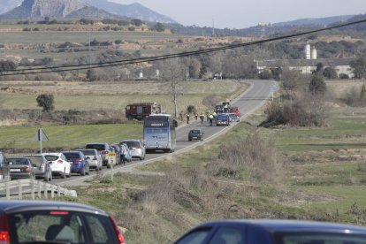 L’accident va obligar a tallar la carretera L-5012 durant dos hores, la qual cosa va provocar retencions.