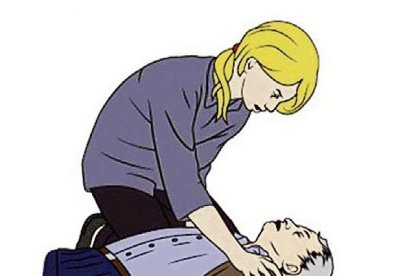 Una de las sesiones formativas impartidas por Creu Roja a alumnos de tercero de ESO del colegio Sagrada Família.