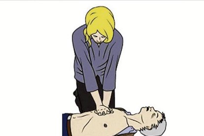 Una de las sesiones formativas impartidas por Creu Roja a alumnos de tercero de ESO del colegio Sagrada Família.