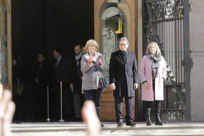 Mas, Ortega i Rigau a l'entrada al TSJC.