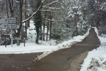 Els escolars de l’escola de Sant Guim de Freixenet, durant l’esbarjo.