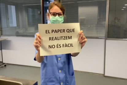 Profesionales del Arnau de Vilanova de Lleida agradecen el apoyo de la población