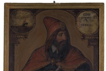 Un momento del desmontaje del marco de una de las telas.