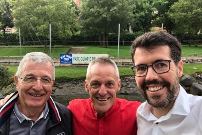 Gilbert Felli, primer per la dreta, durant la reunió que va mantenir amb representants de la Generalitat i d’Aran.