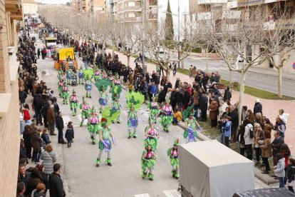 Una carroza sobre la situación política en Catalunya.