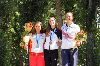 Maialen Chourraut, durant la seua participació d’ahir al Parc del Segre, que li va valer una medalla de plata.