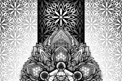 mural. Una de les disciplines artístiques en les quals es mou Yantrart és en la pintura mural. A l’esquerra i a dalt, abans i després d’una obra.