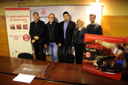 Un moment de la presentació de la marató, ahir, a la Paeria.