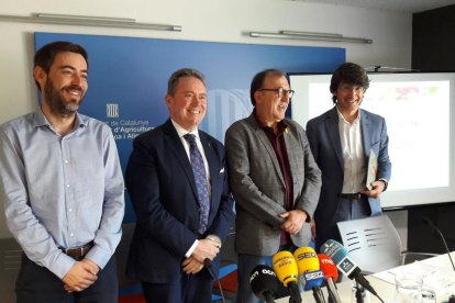 Agricultura y Afrucat presentaron ayer sus previsiones de cosecha de fruta de pepita.