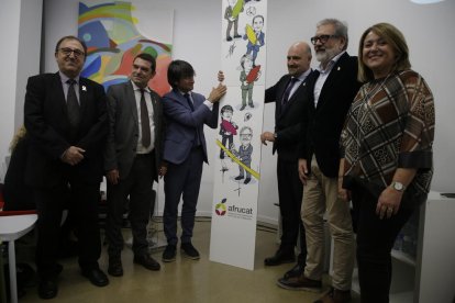Un moment de la inauguració de l’Espai Fruita, la nova seu d’Afrucat a la capital del Segrià.