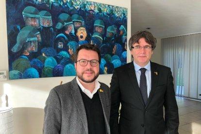 Quim Torra y Iñigo Urkullu, en la rueda de prensa ofrecida ayer tras su encuentro en Vitoria.