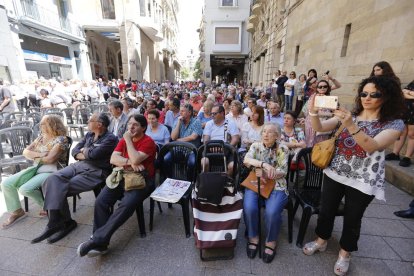 Las bandas llenaron la plaza Paeria de música durante la jornada de ayer, que culminó con el concurso en el Auditori Enric Granados.