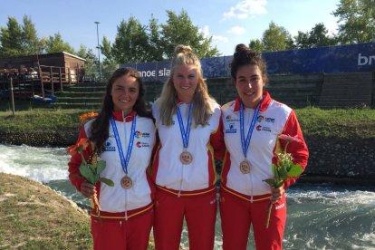 David Llorente, oro en K1 sub-23, y el leridano Miquel Travé, campeón de Europa de K1 júnior.