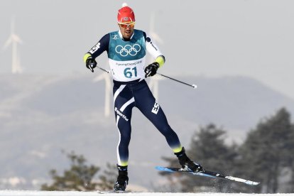 Martí Vigo, durante los primeros kilómetros de la prueba de los 15 kilómetros estilo libre.